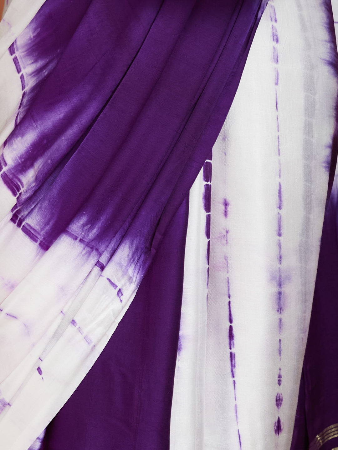 Lavender Dream Tie-Dye Saree with Zari Border