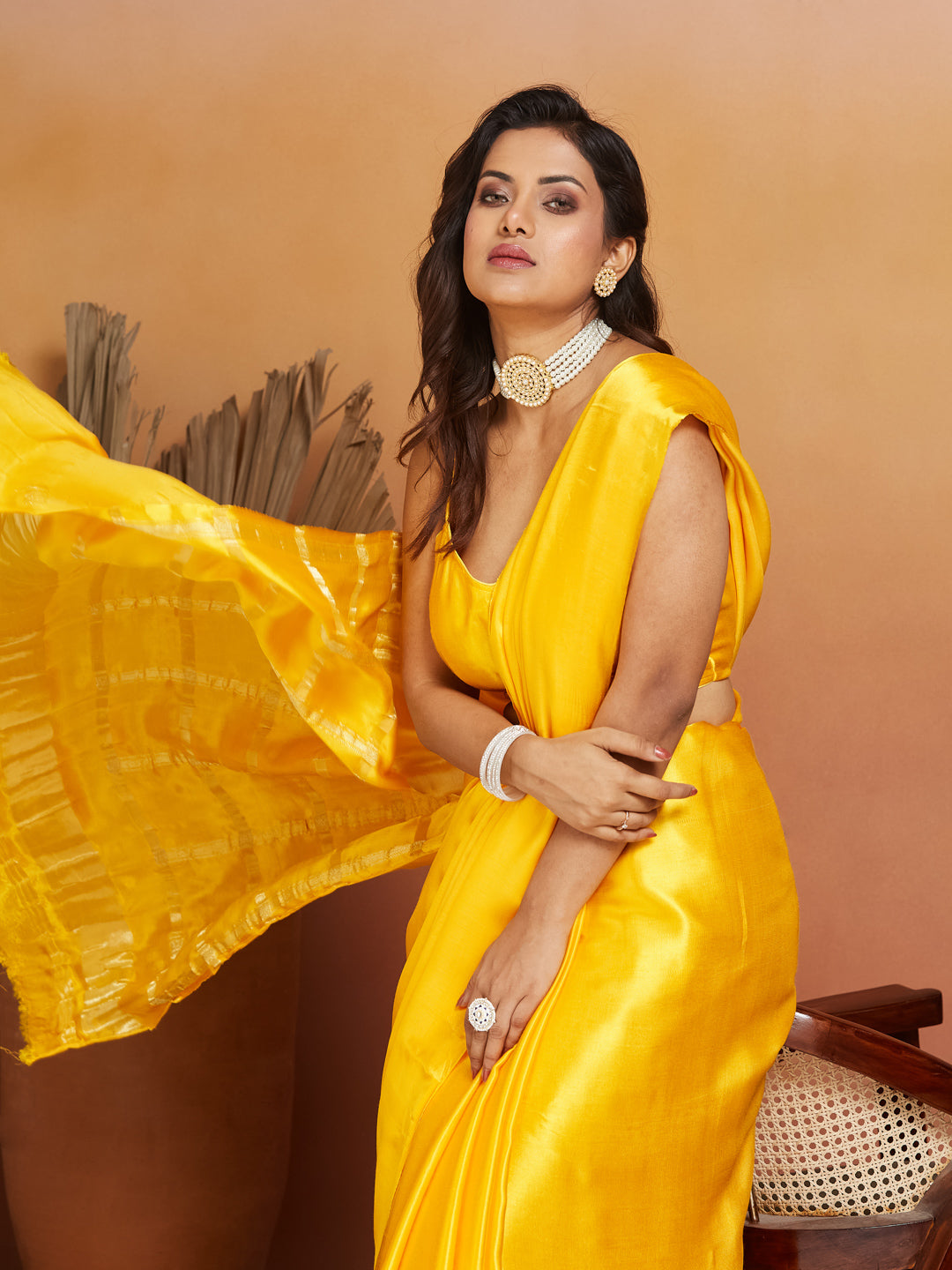 Golden Glow Pure Silk Saree with Zari Accents