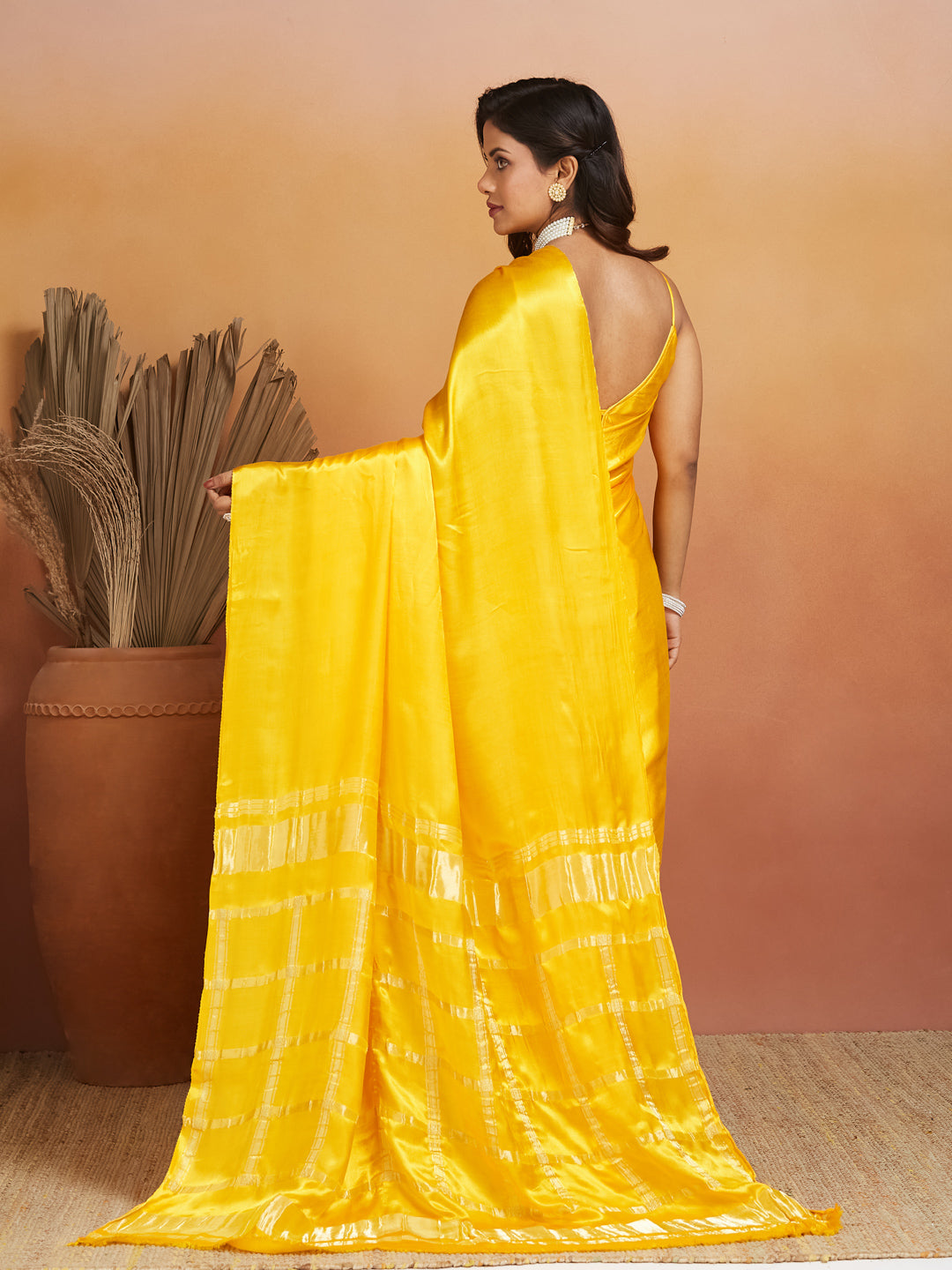 Golden Glow Pure Silk Saree with Zari Accents