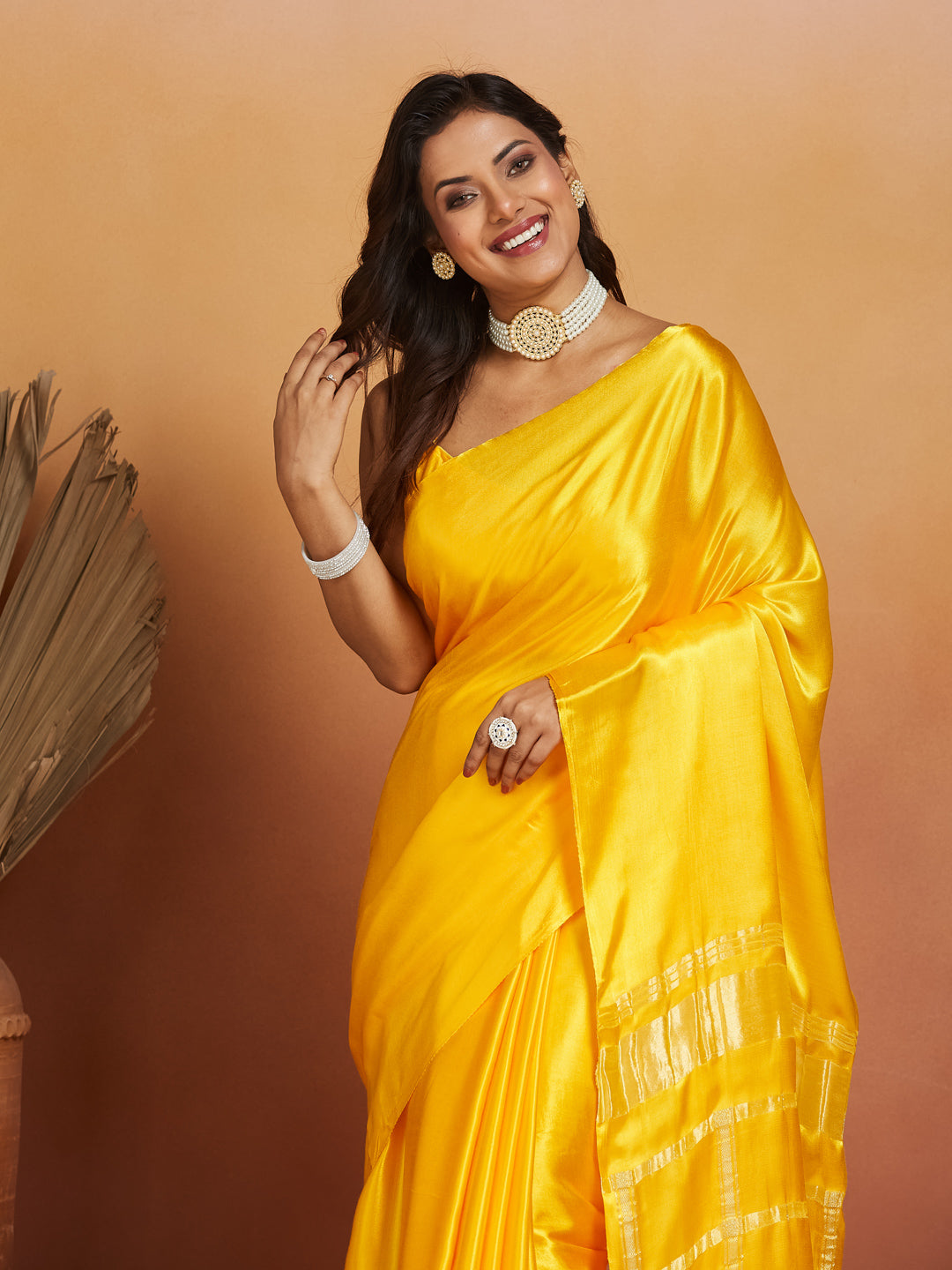 Golden Glow Pure Silk Saree with Zari Accents