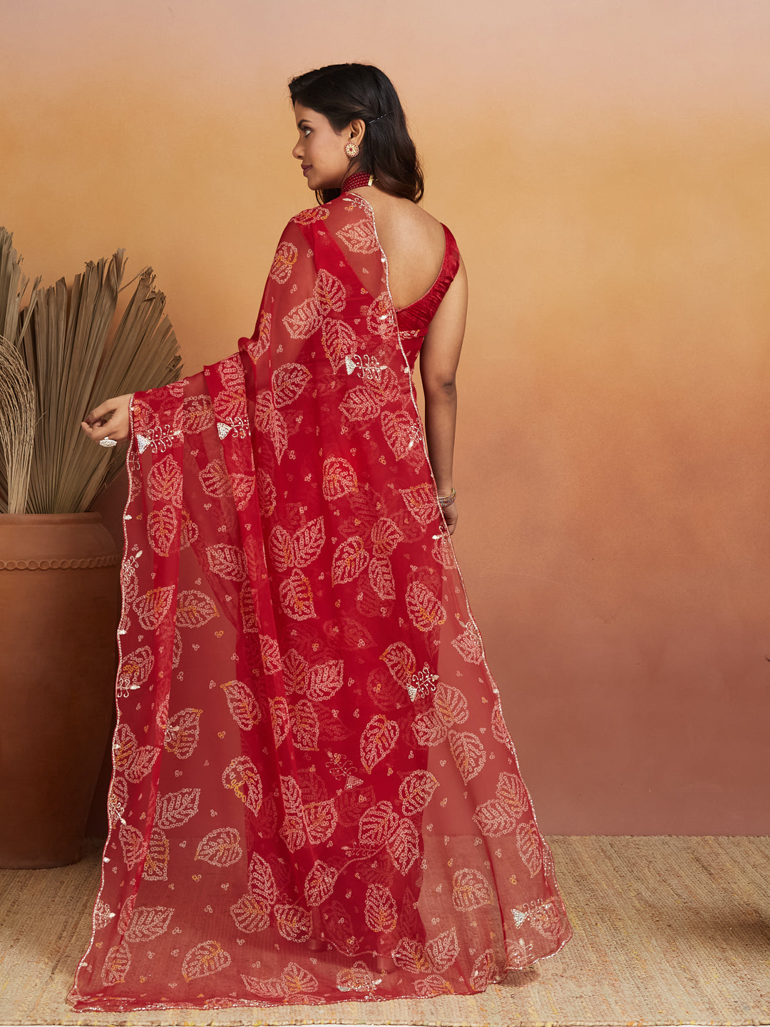 Gulnaar Leaf Embroidered Saree
