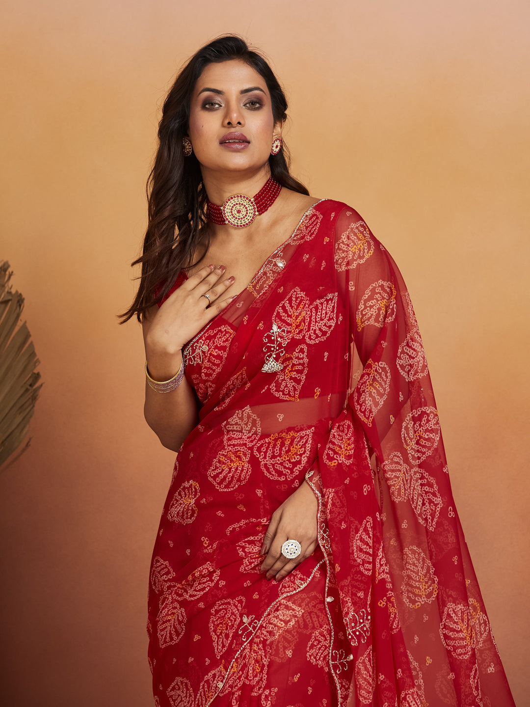 Gulnaar Leaf Embroidered Saree