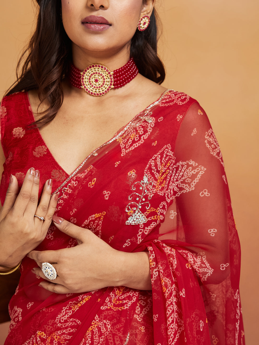 Gulnaar Leaf Embroidered Saree