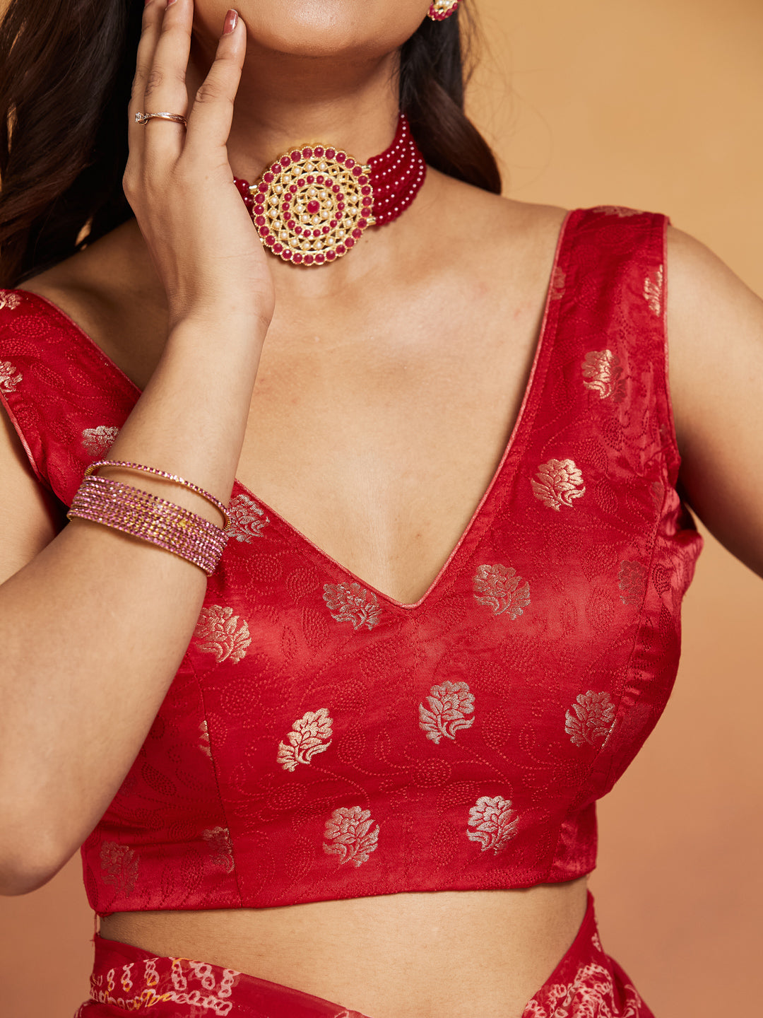 Gulnaar Leaf Embroidered Saree