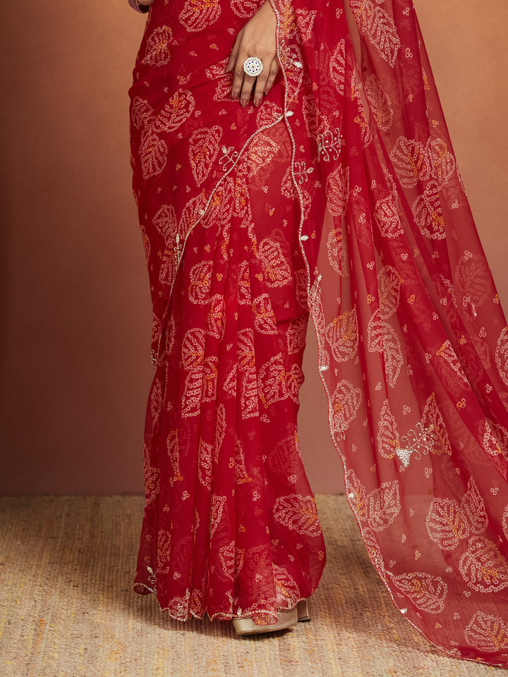 Gulnaar Leaf Embroidered Saree