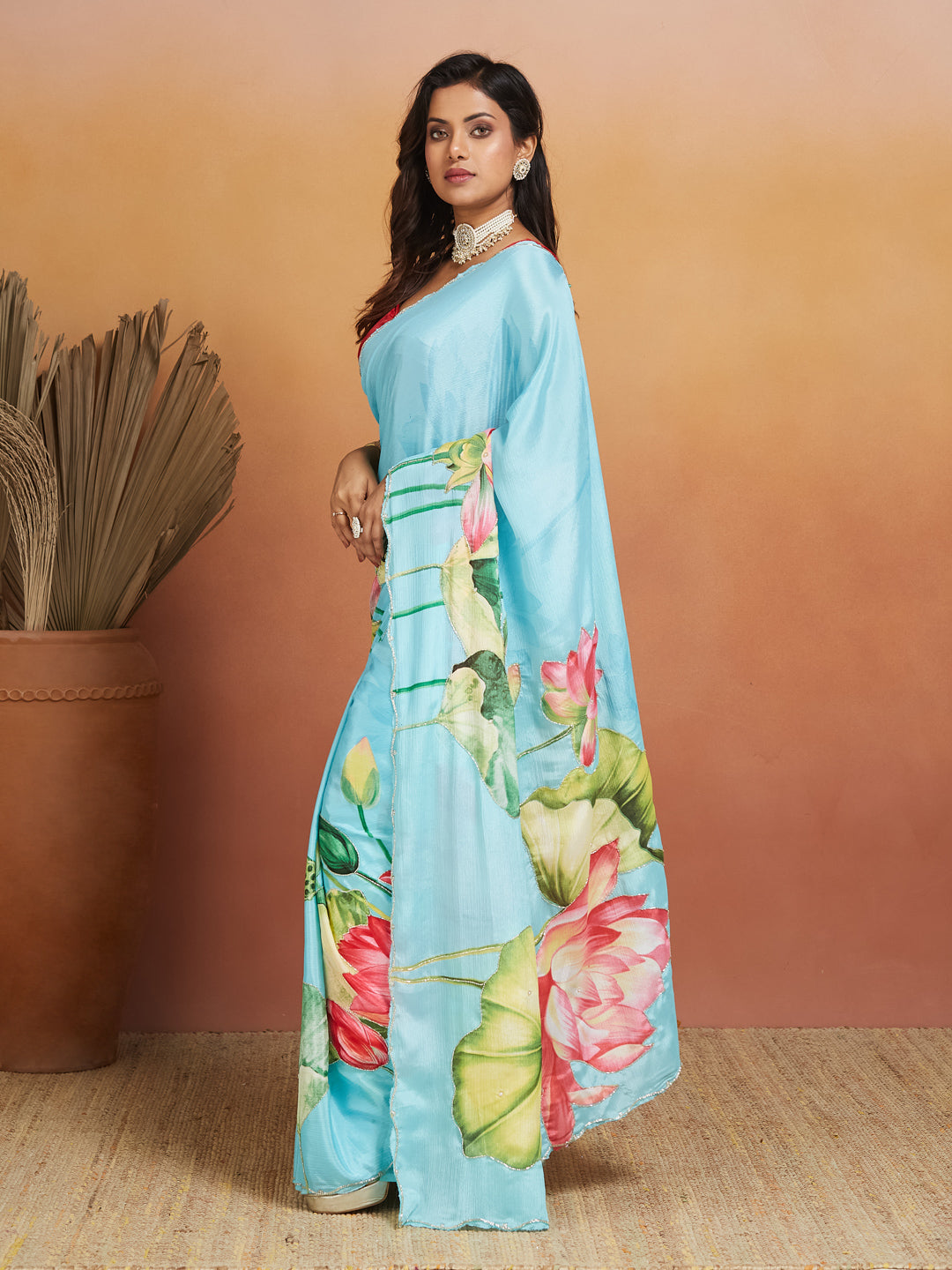 Neelkamal Blossom Sky Blue Saree