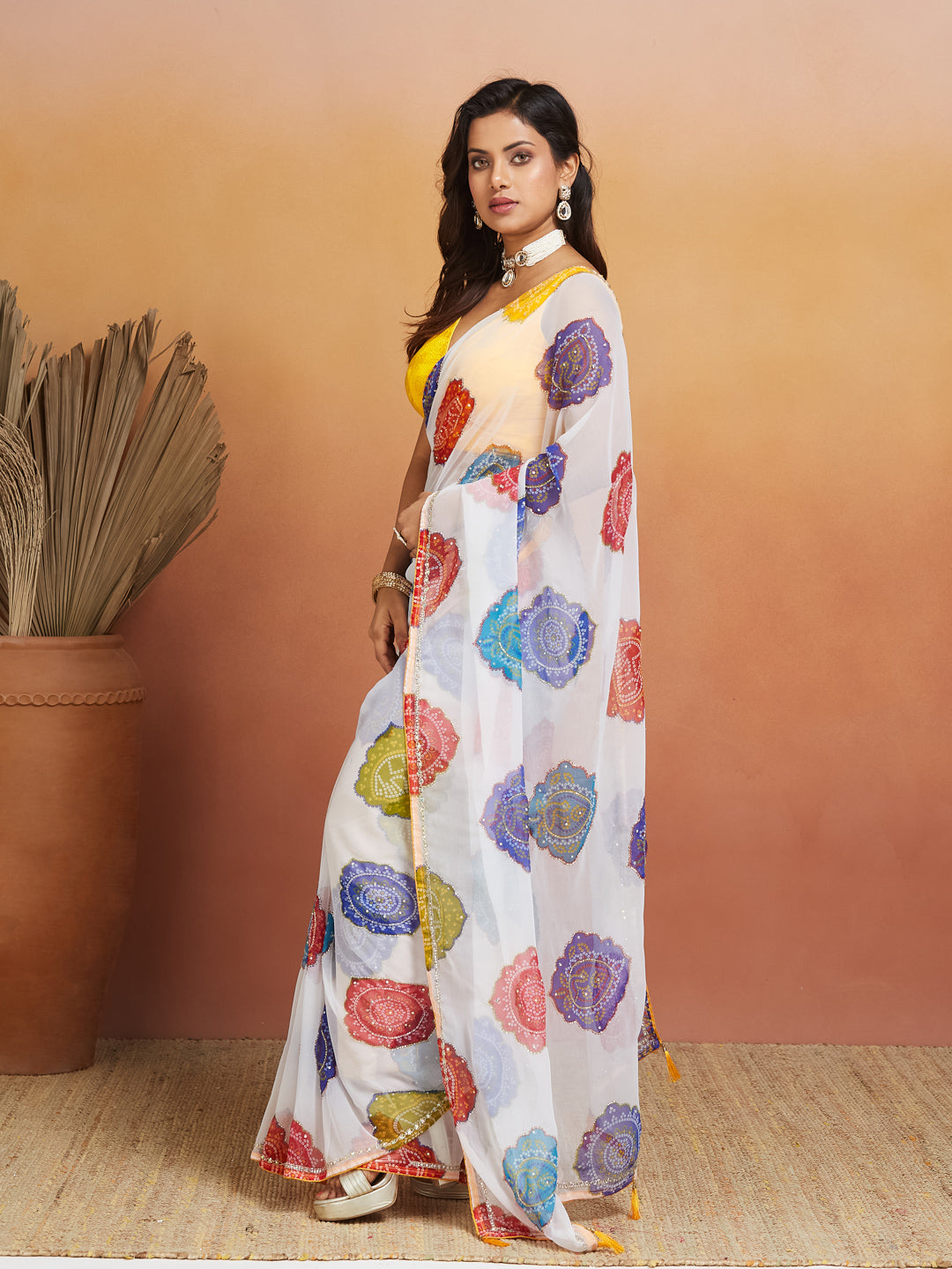 Mandala Bloom Multicolor Saree