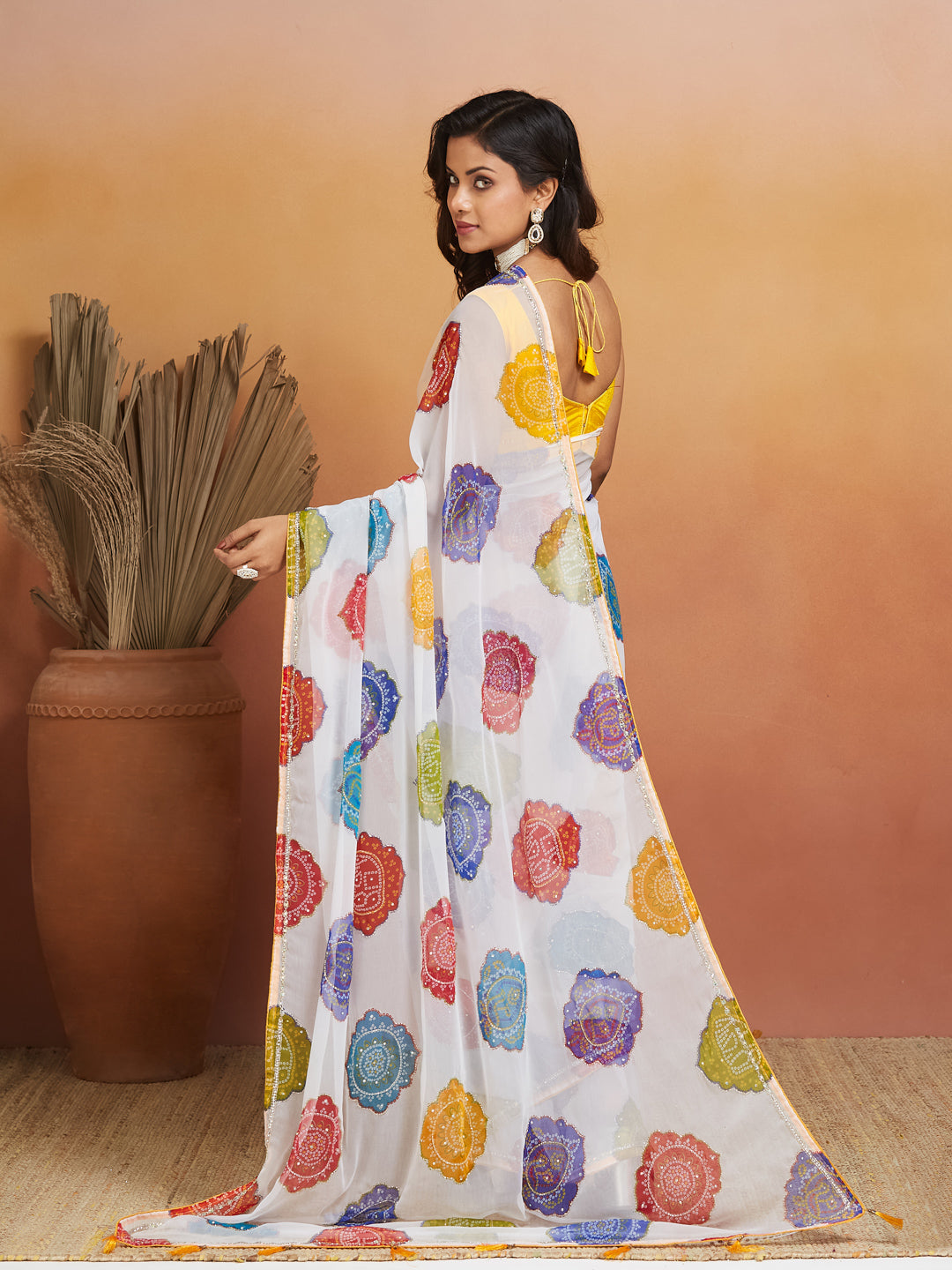 Mandala Bloom Multicolor Saree