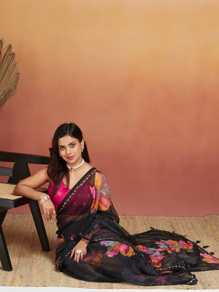 Noir Petal Bloom Saree