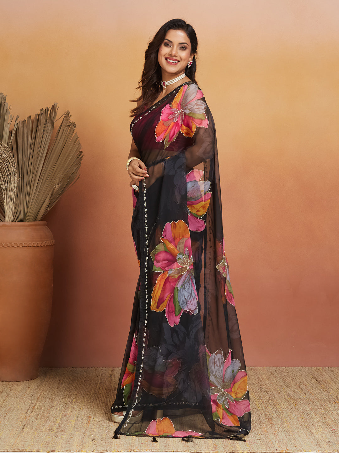 Noir Petal Bloom Saree