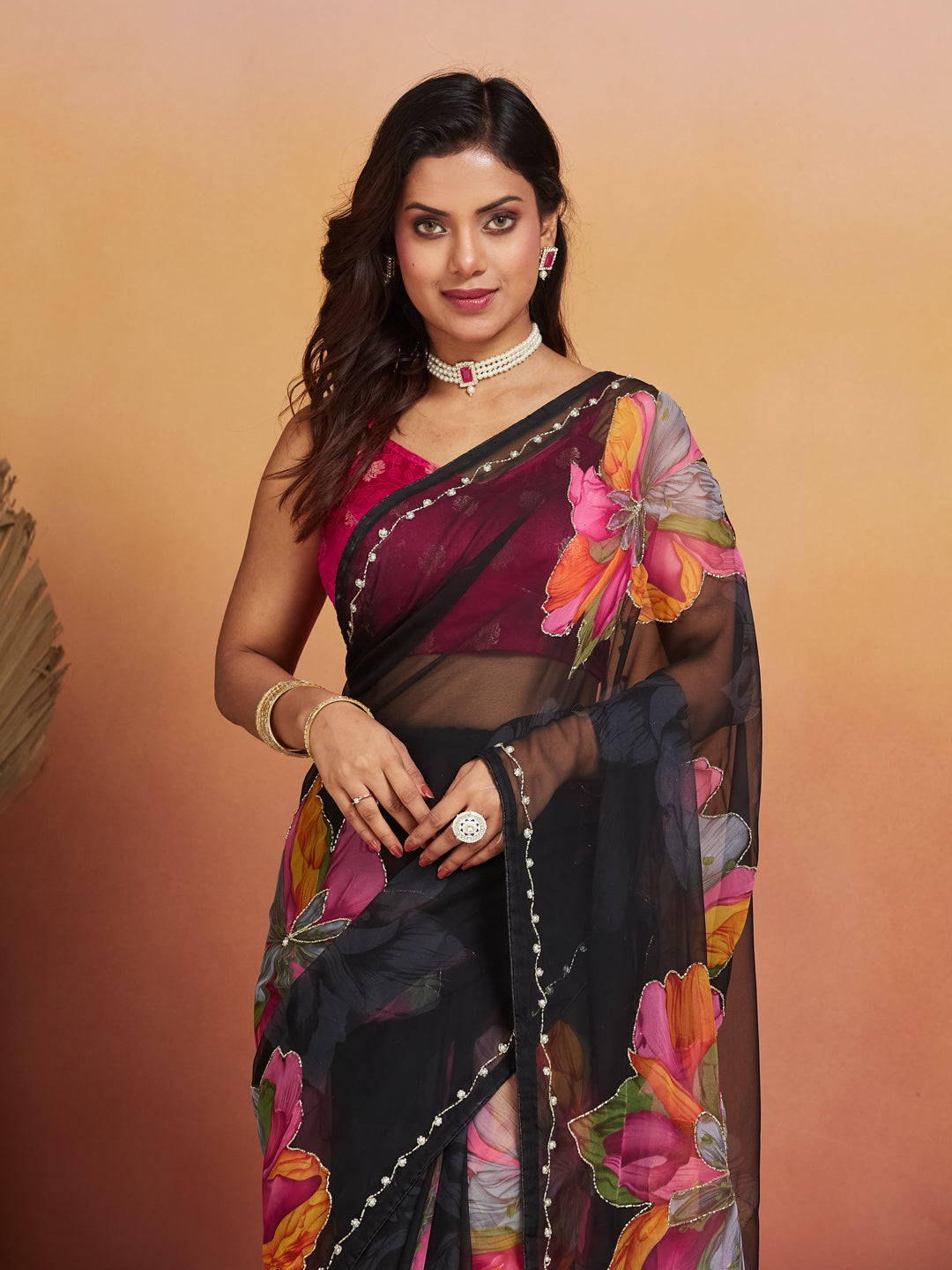 Noir Petal Bloom Saree