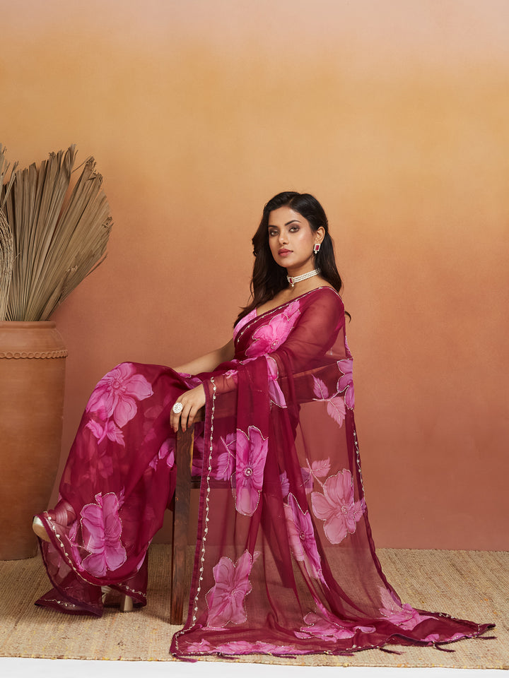 Roseberry Bloom Saree