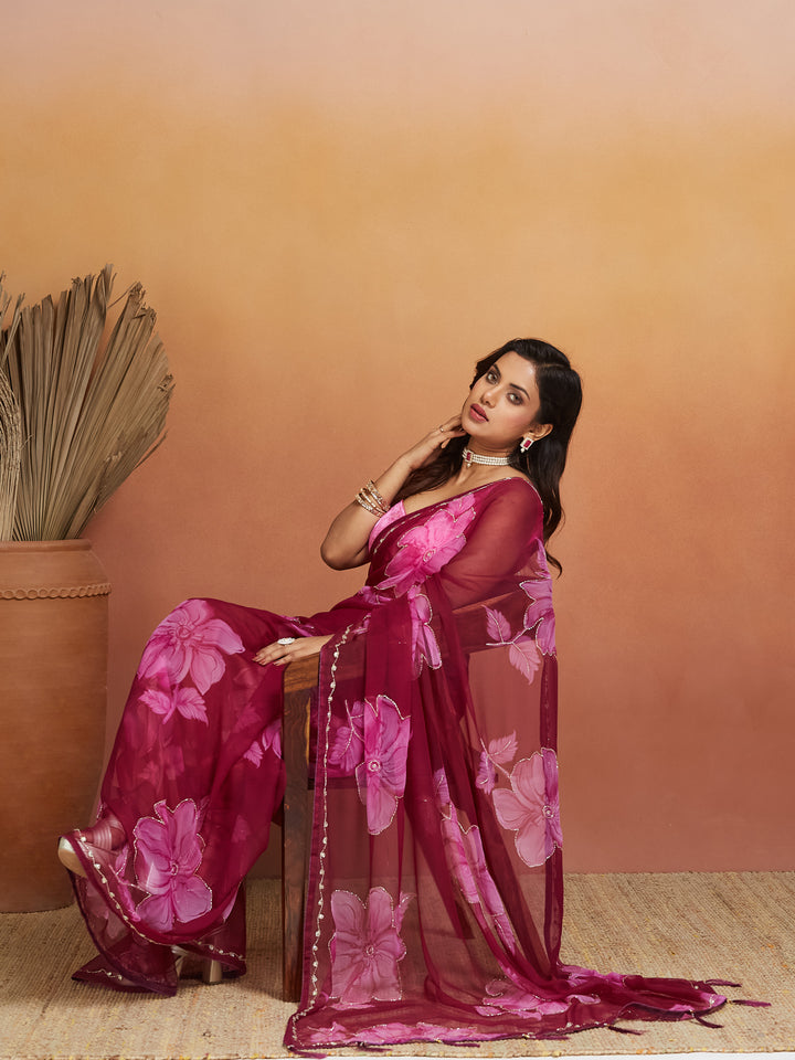 Roseberry Bloom Saree