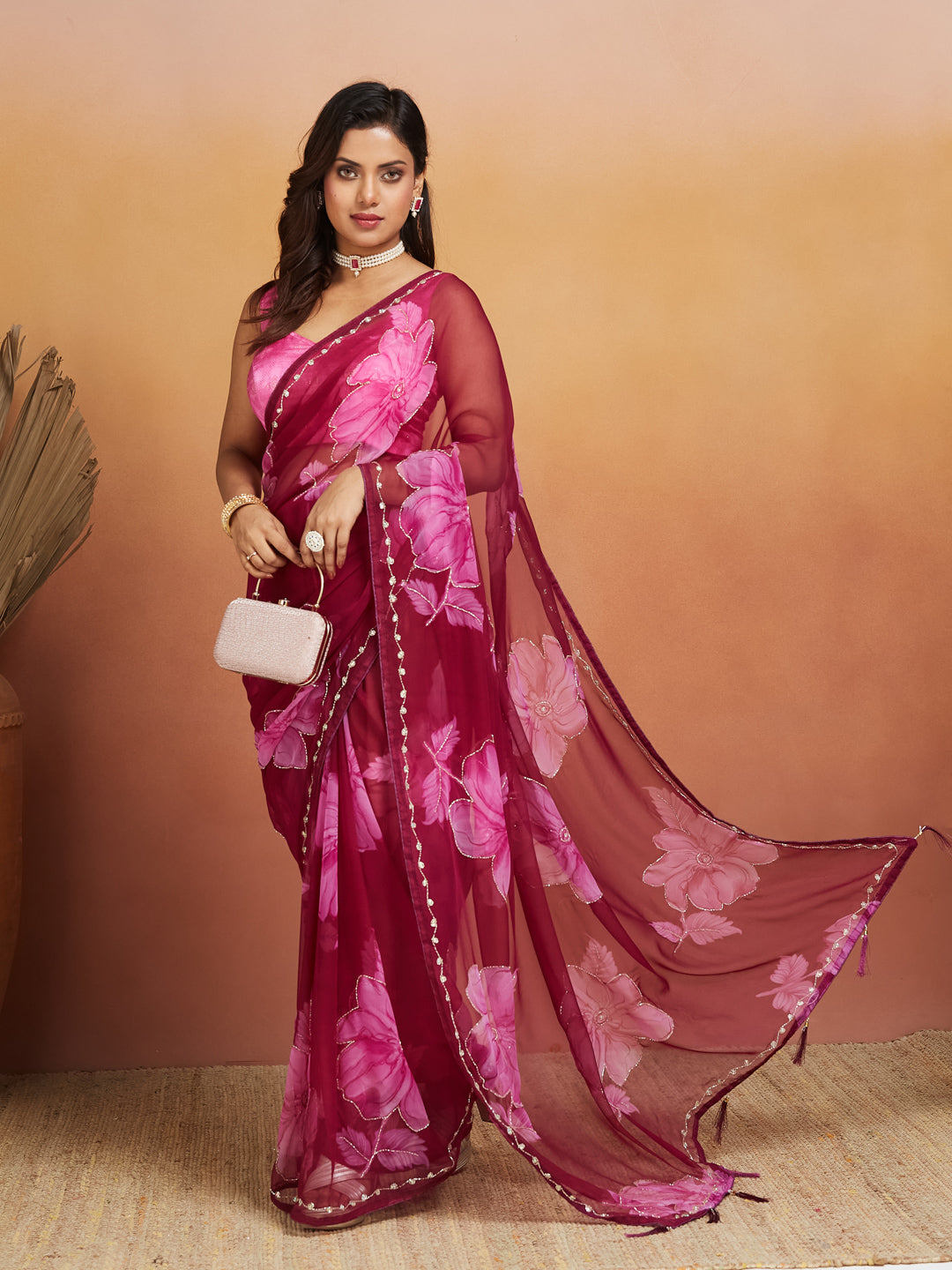 Roseberry Bloom Saree