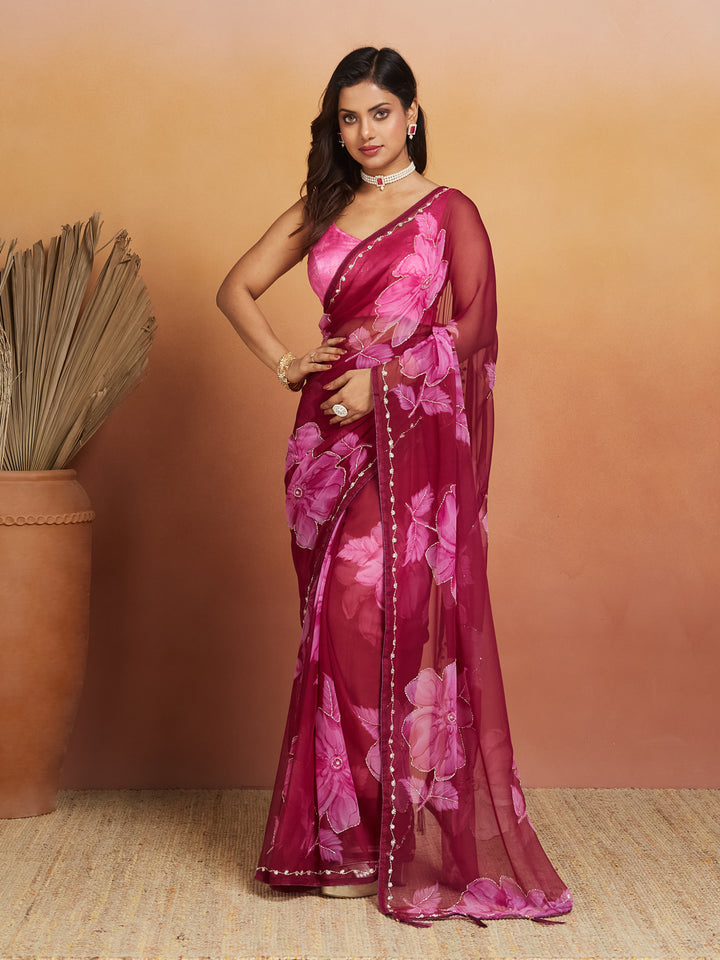 Roseberry Bloom Saree