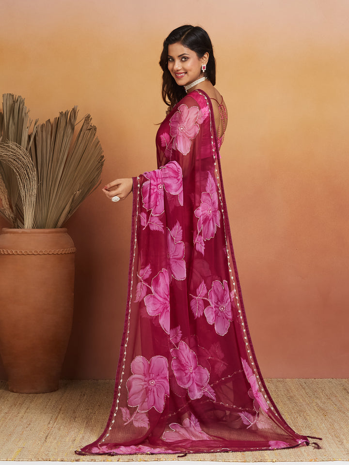 Roseberry Bloom Saree