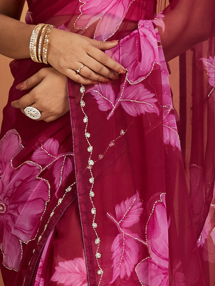 Roseberry Bloom Saree
