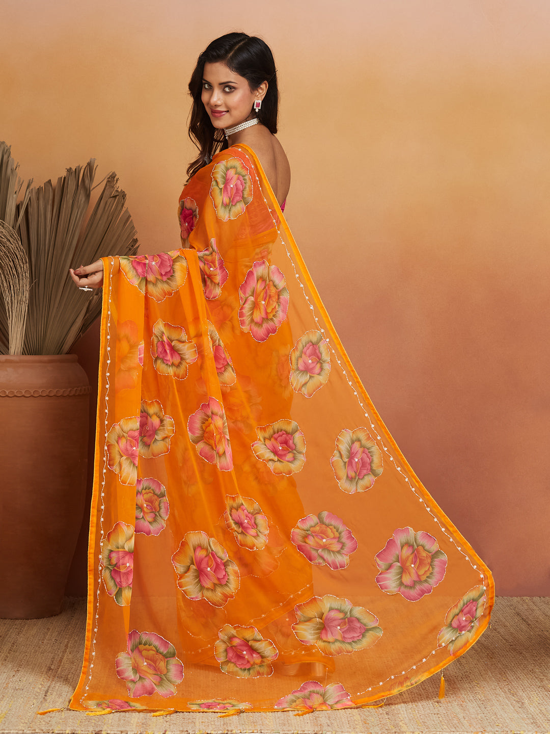 Sunset Bloom Saree