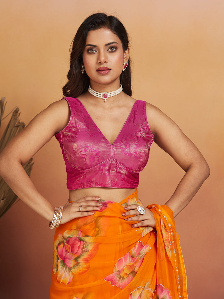 Sunset Bloom Saree