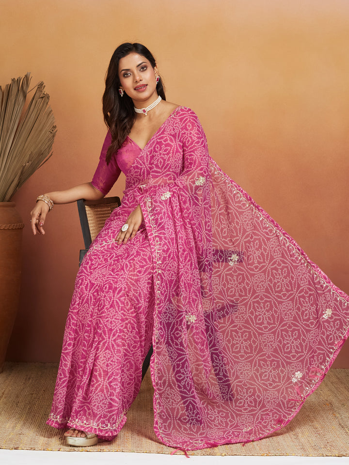 Gulab Gota Saree