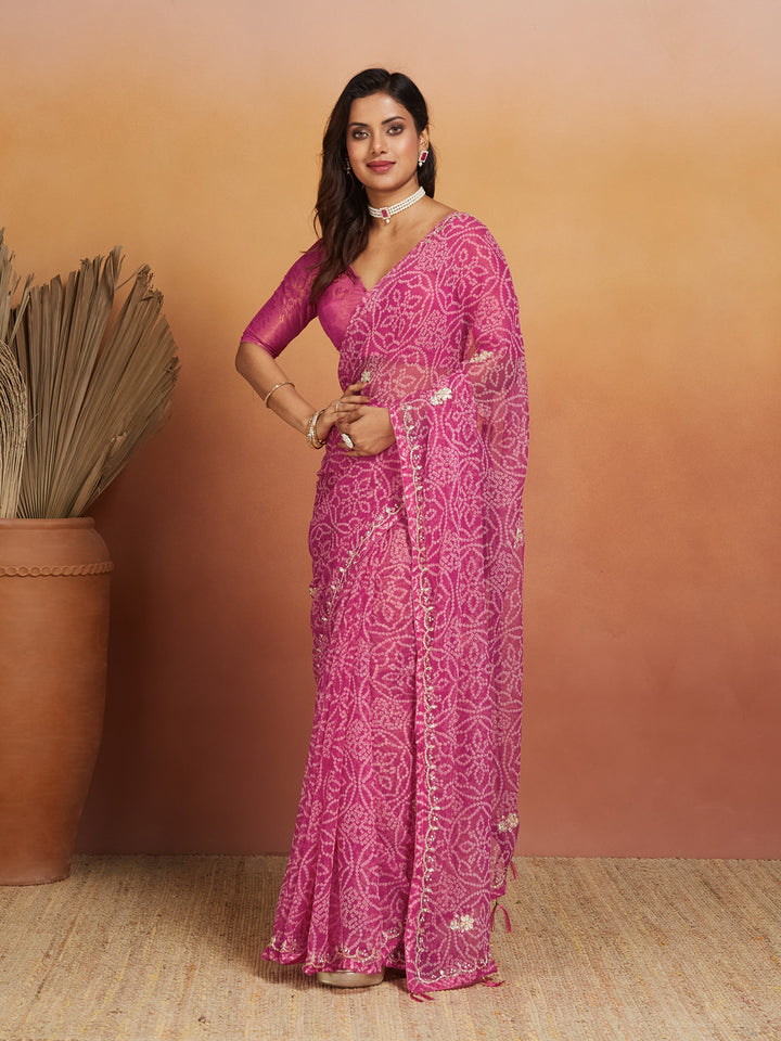 Gulab Gota Saree