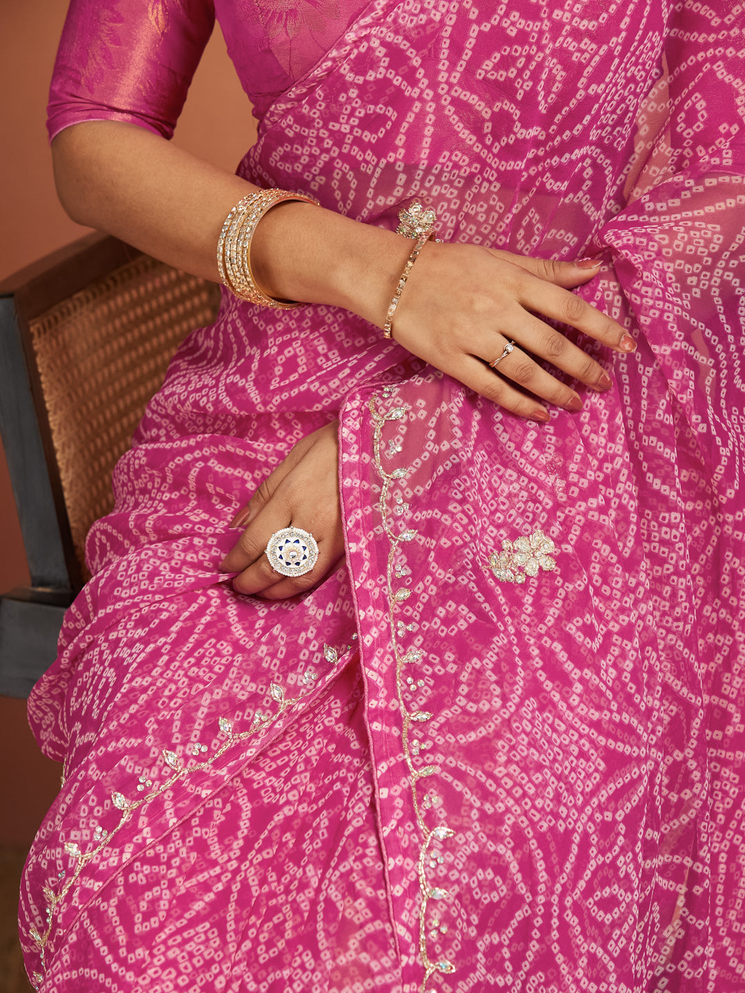 Gulab Gota Saree