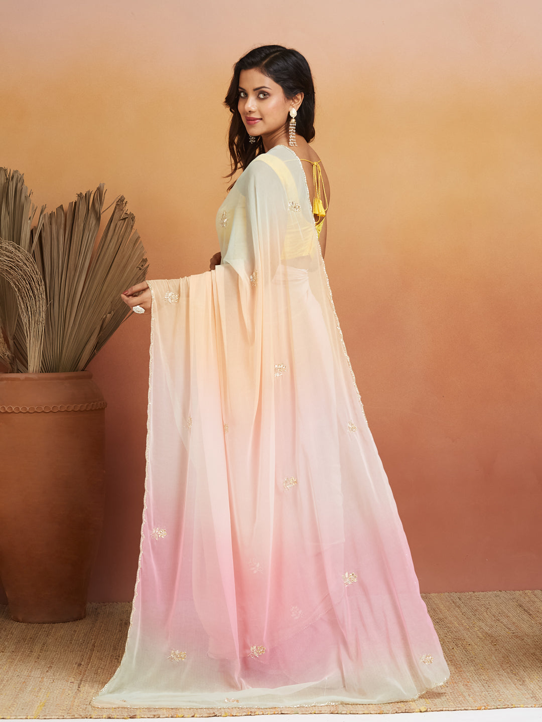 Elysian Pastel Prism Georgette Saree