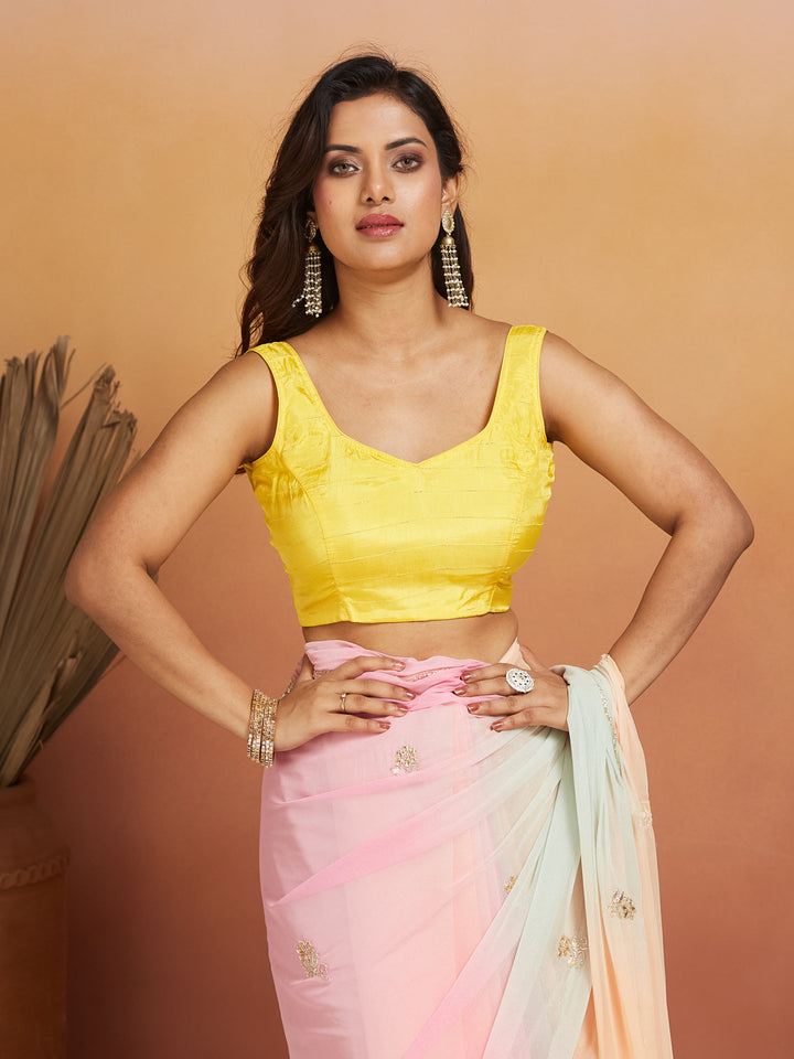 Elysian Pastel Prism Georgette Saree