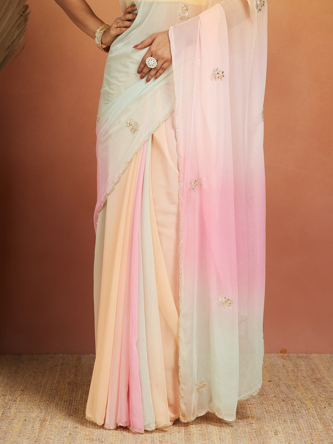 Elysian Pastel Prism Georgette Saree