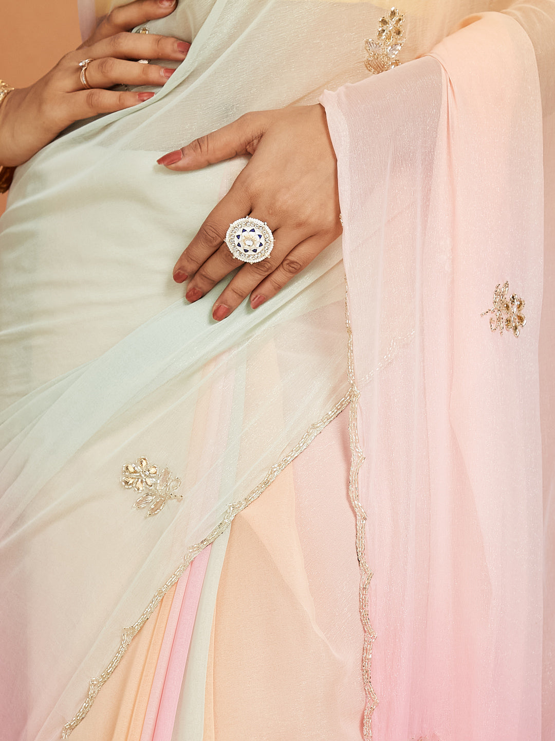 Elysian Pastel Prism Georgette Saree