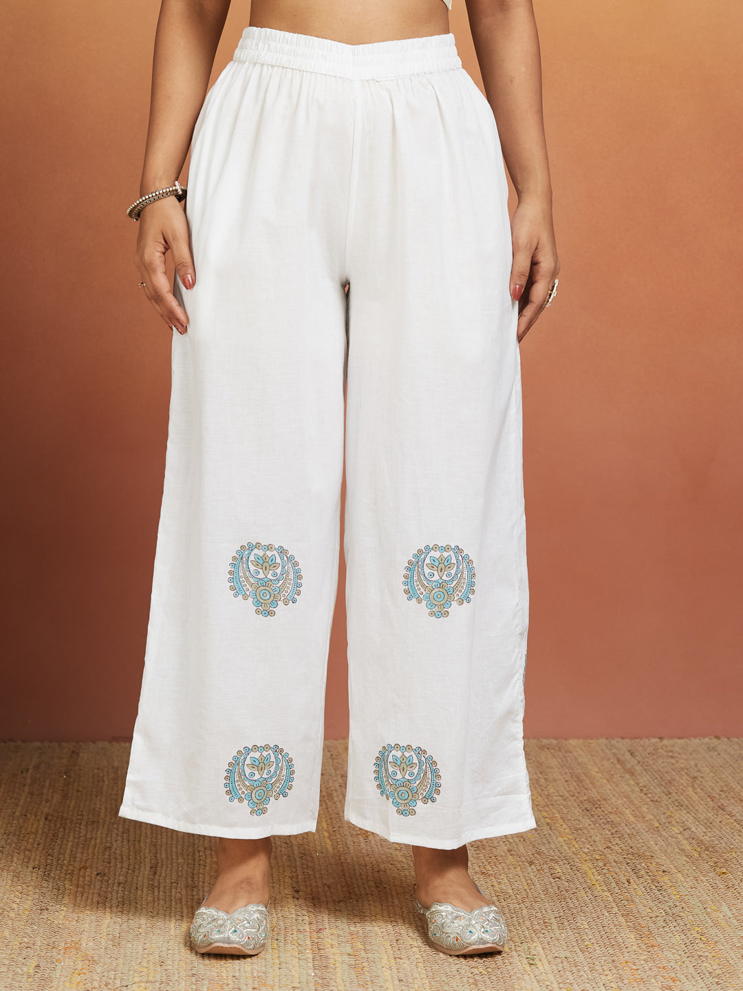 Ivory Sky Handblock Kurta Set