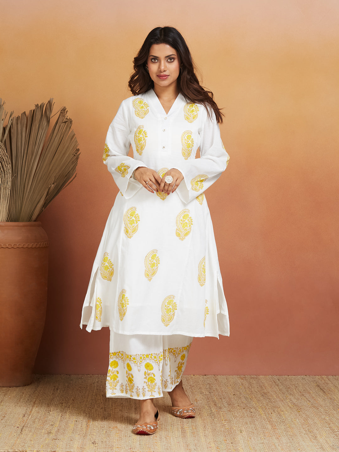 Sunlit Bloom Handblock Kurta Set