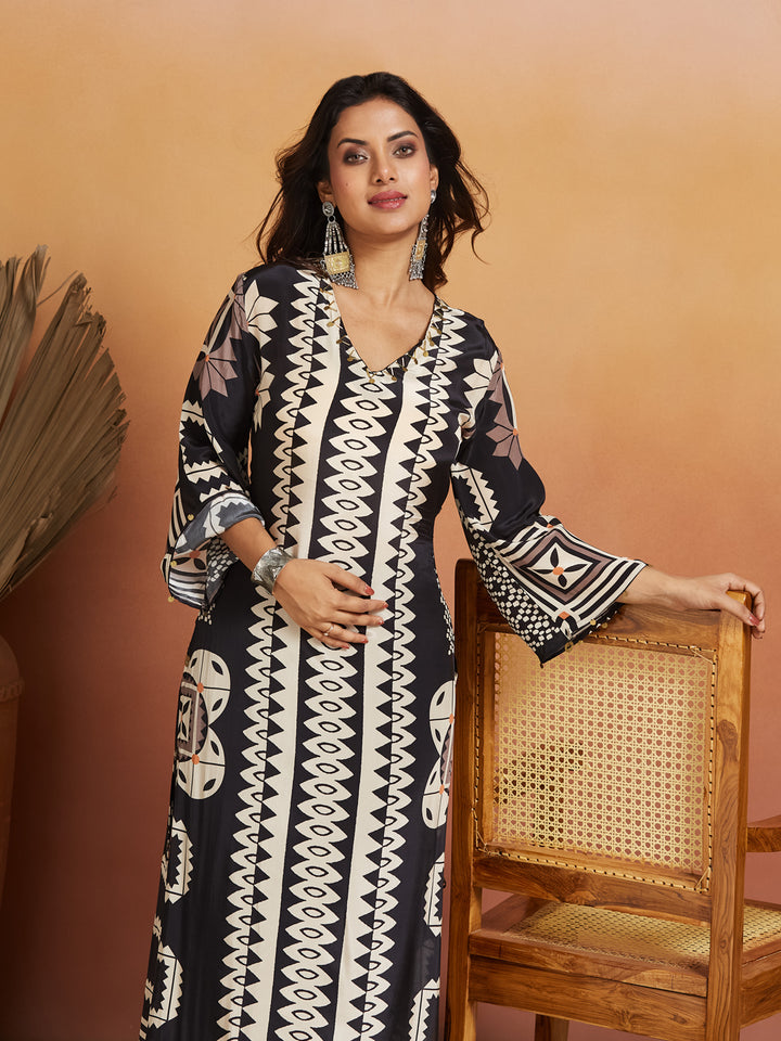 Tribal Muse Co-ord Set – Black & Beige