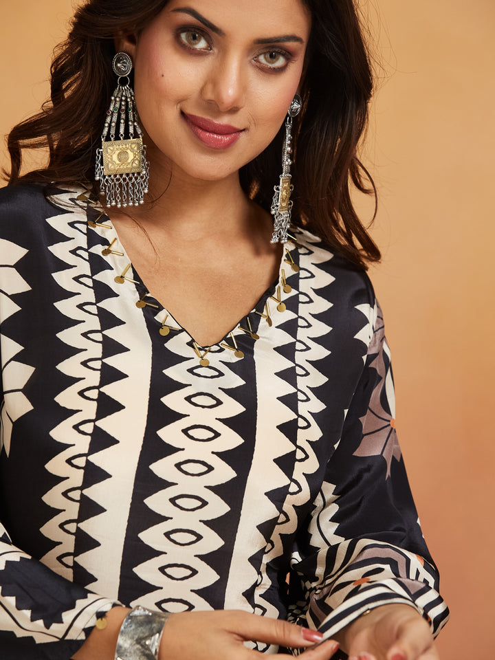 Tribal Muse Co-ord Set – Black & Beige