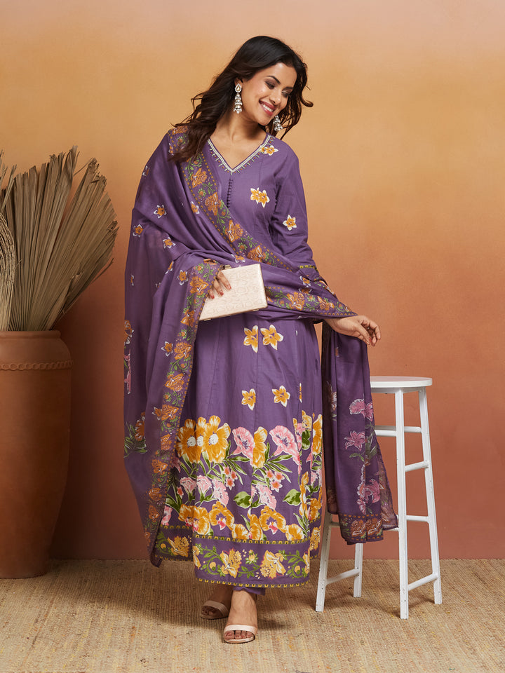 Lavender Bloom Anarkali Set – Grace in Full Flower