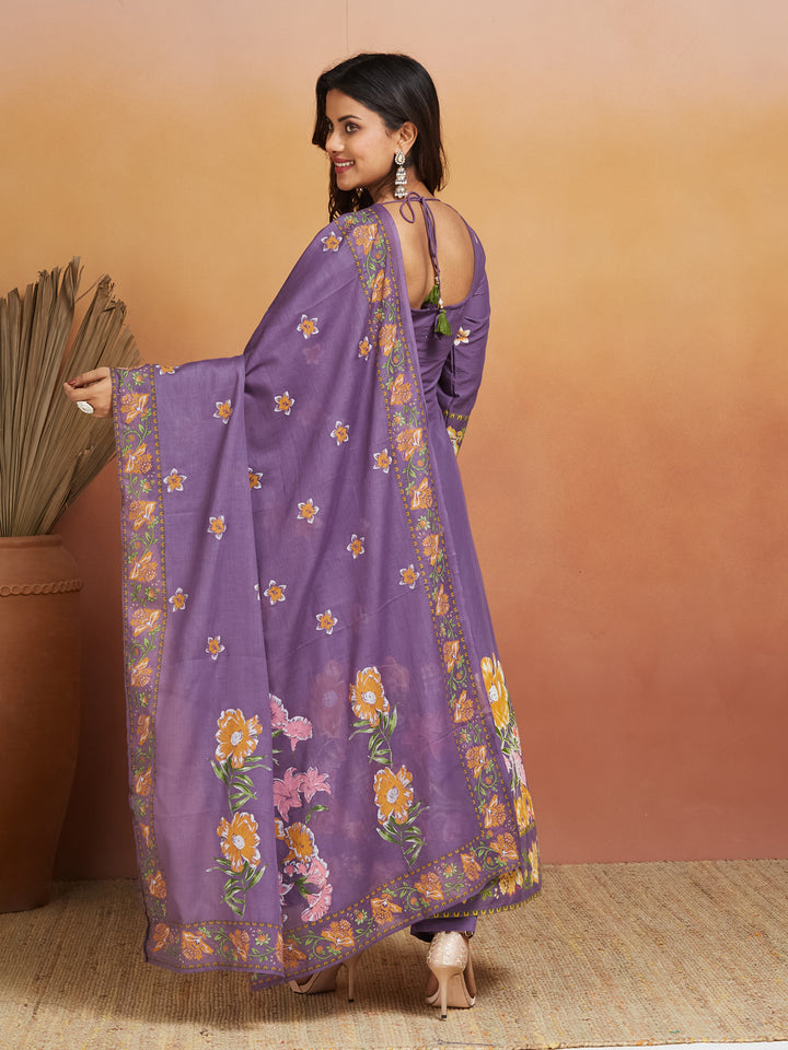 Lavender Bloom Anarkali Set – Grace in Full Flower