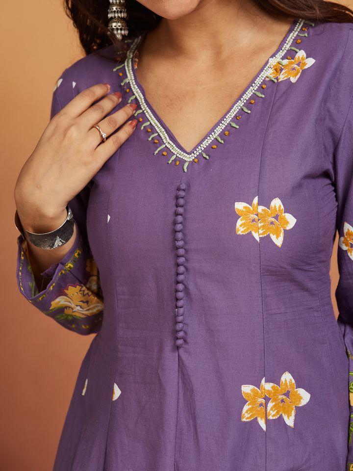 Lavender Bloom Anarkali Set – Grace in Full Flower