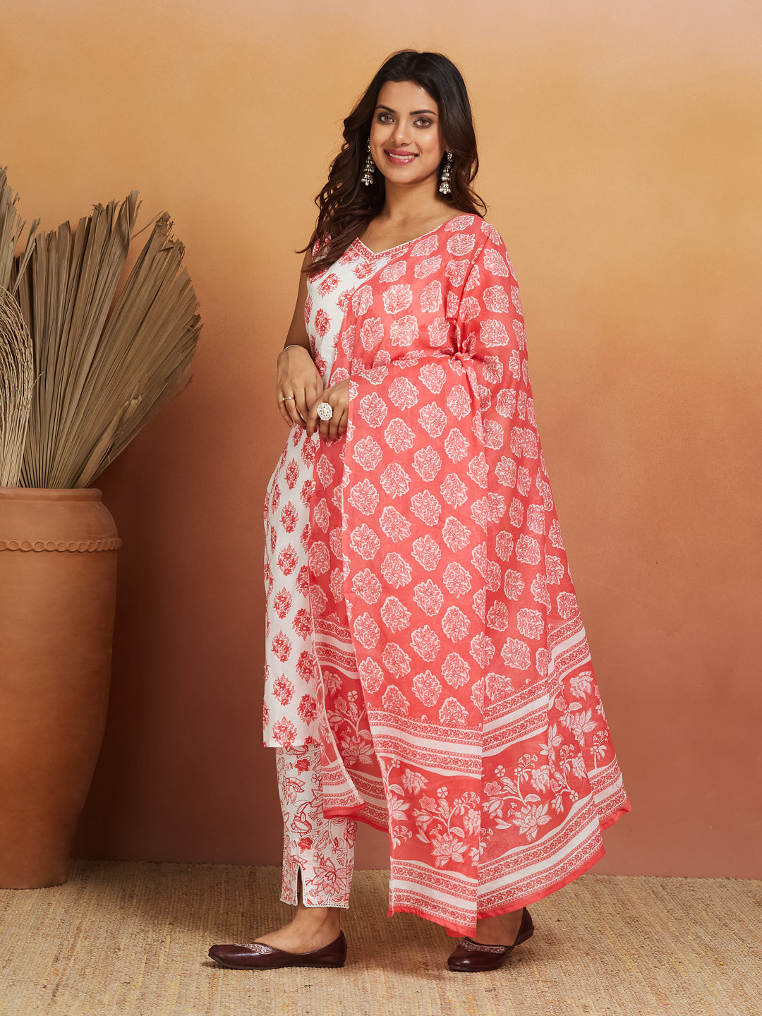 Gulab Vatika Cotton Printed Kurta Set – Blush Charm