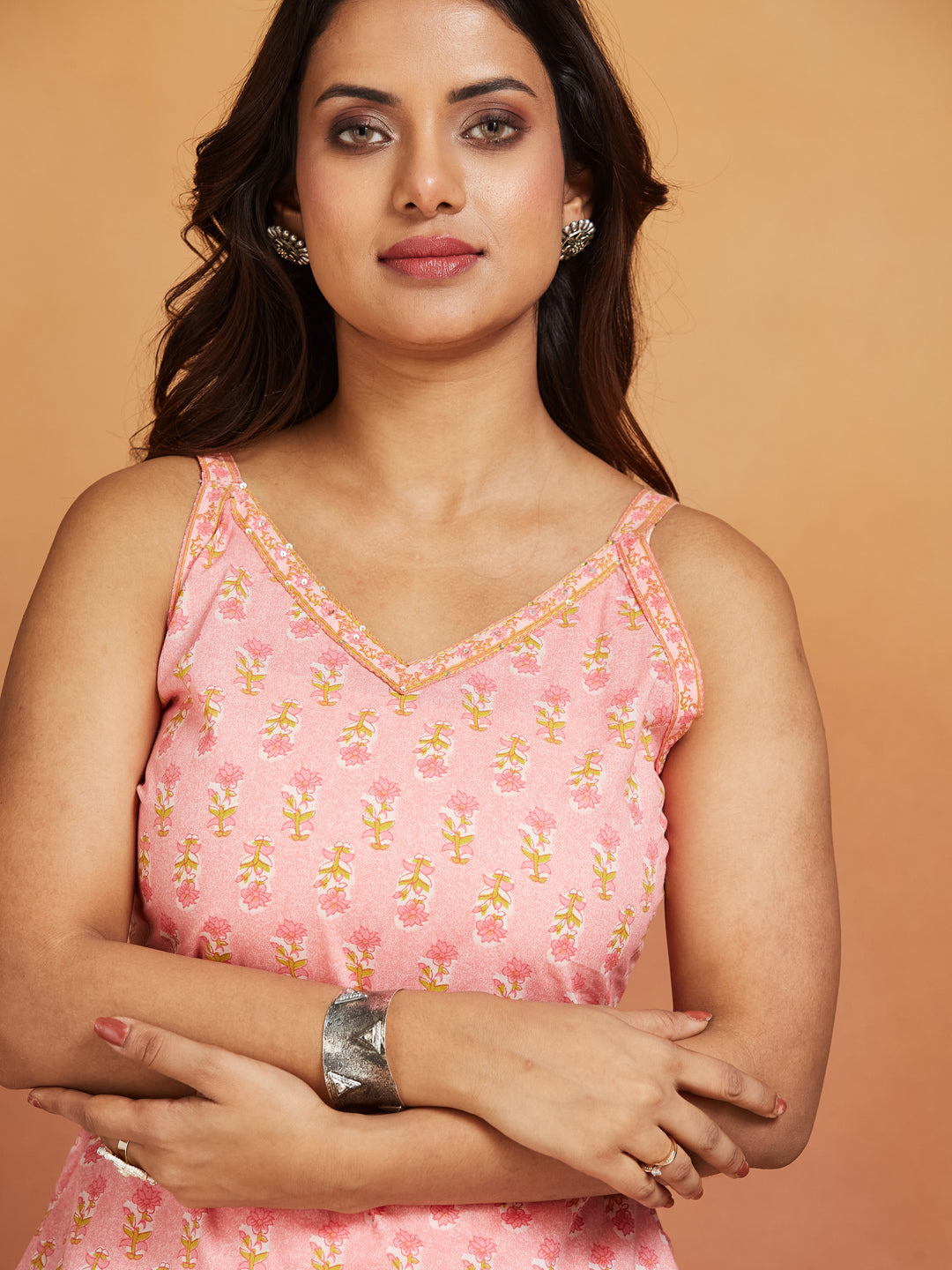 Gulaabi Noor Cotton Printed Kurta Set – Blush Petal