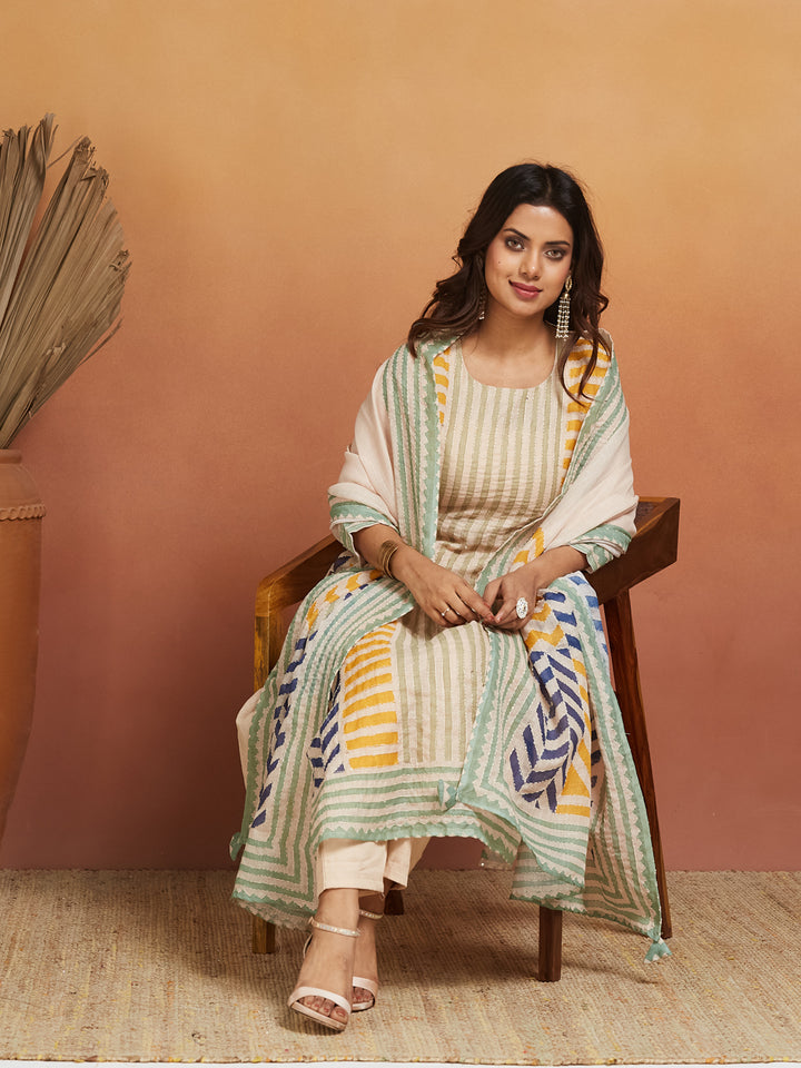Rangrekha Handloom-Inspired Striped Kurta Set