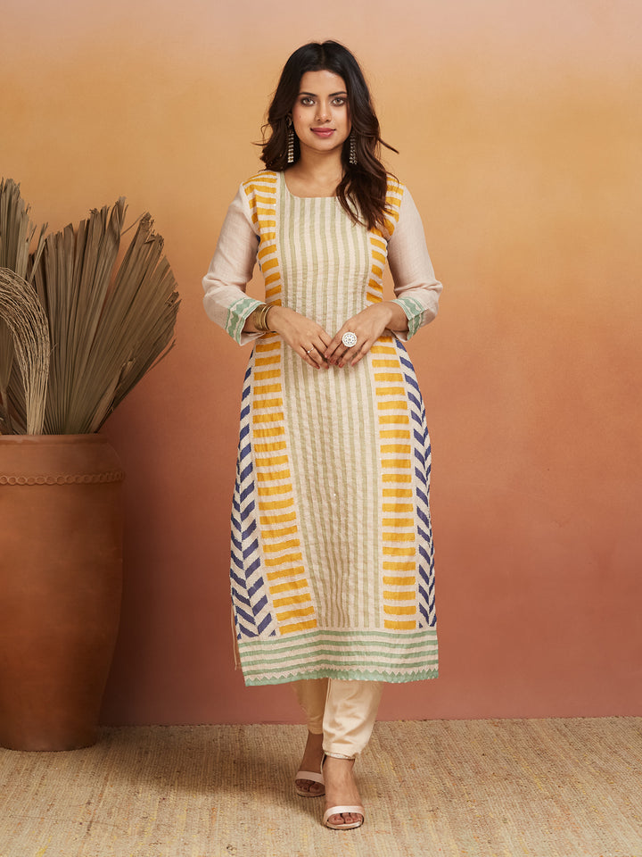 Rangrekha Handloom-Inspired Striped Kurta Set