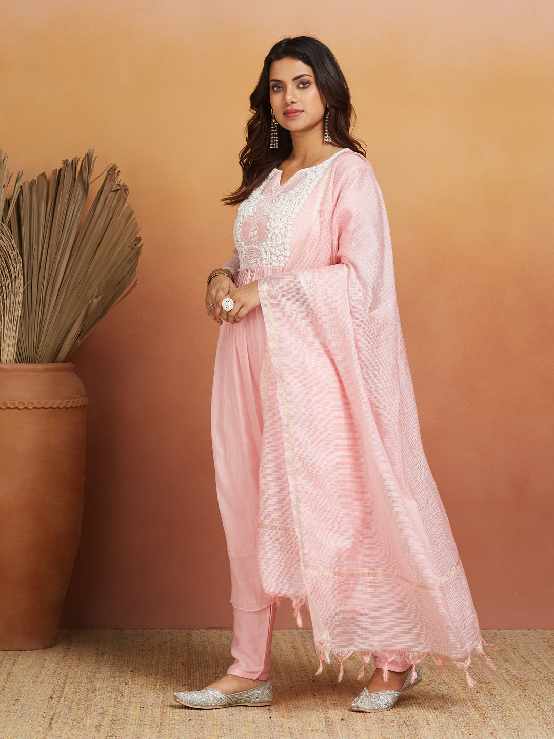Gulroop Blush Pink Embroidered Kurta Set