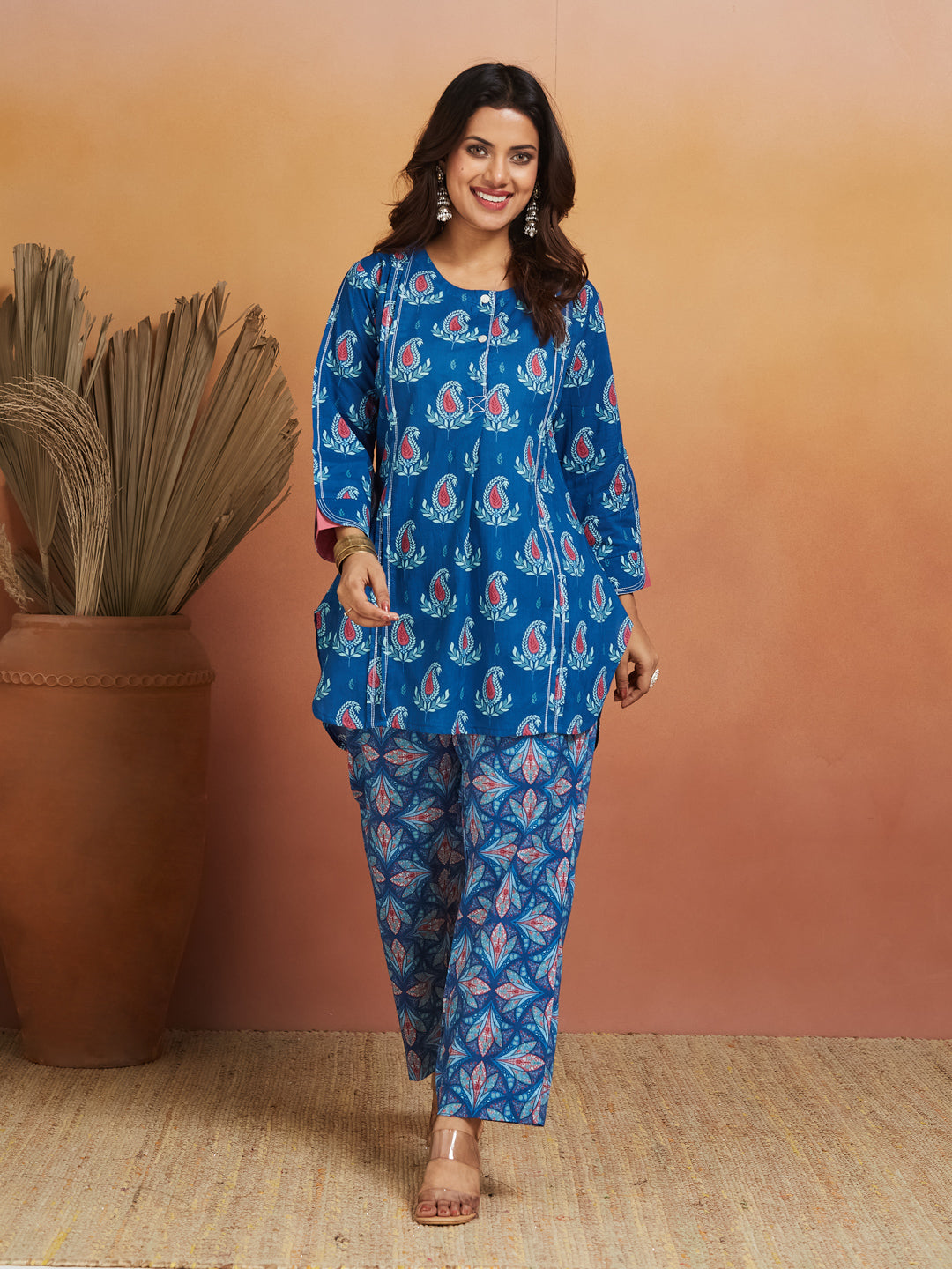 Neelkamal Blue Printed Cotton Co-Ord Set