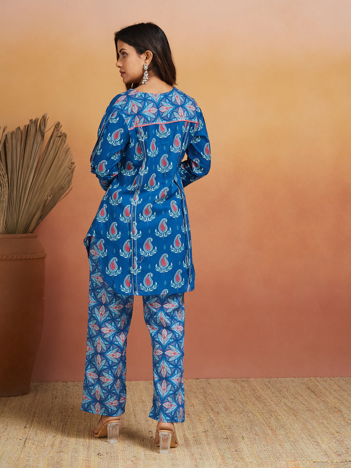 Neelkamal Blue Printed Cotton Co-Ord Set