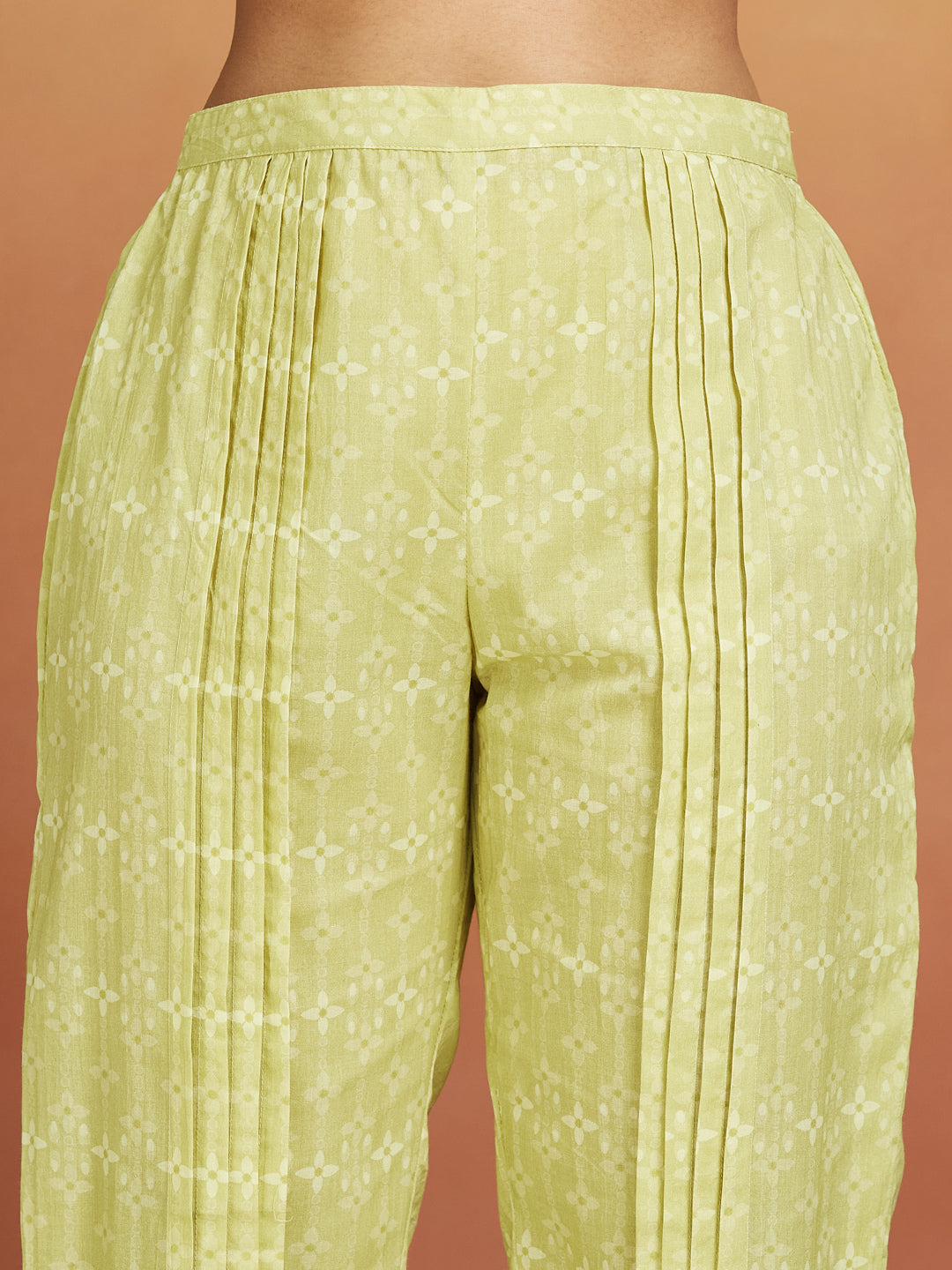 Surya Geometric Print Lime Yellow Co-Ord Set