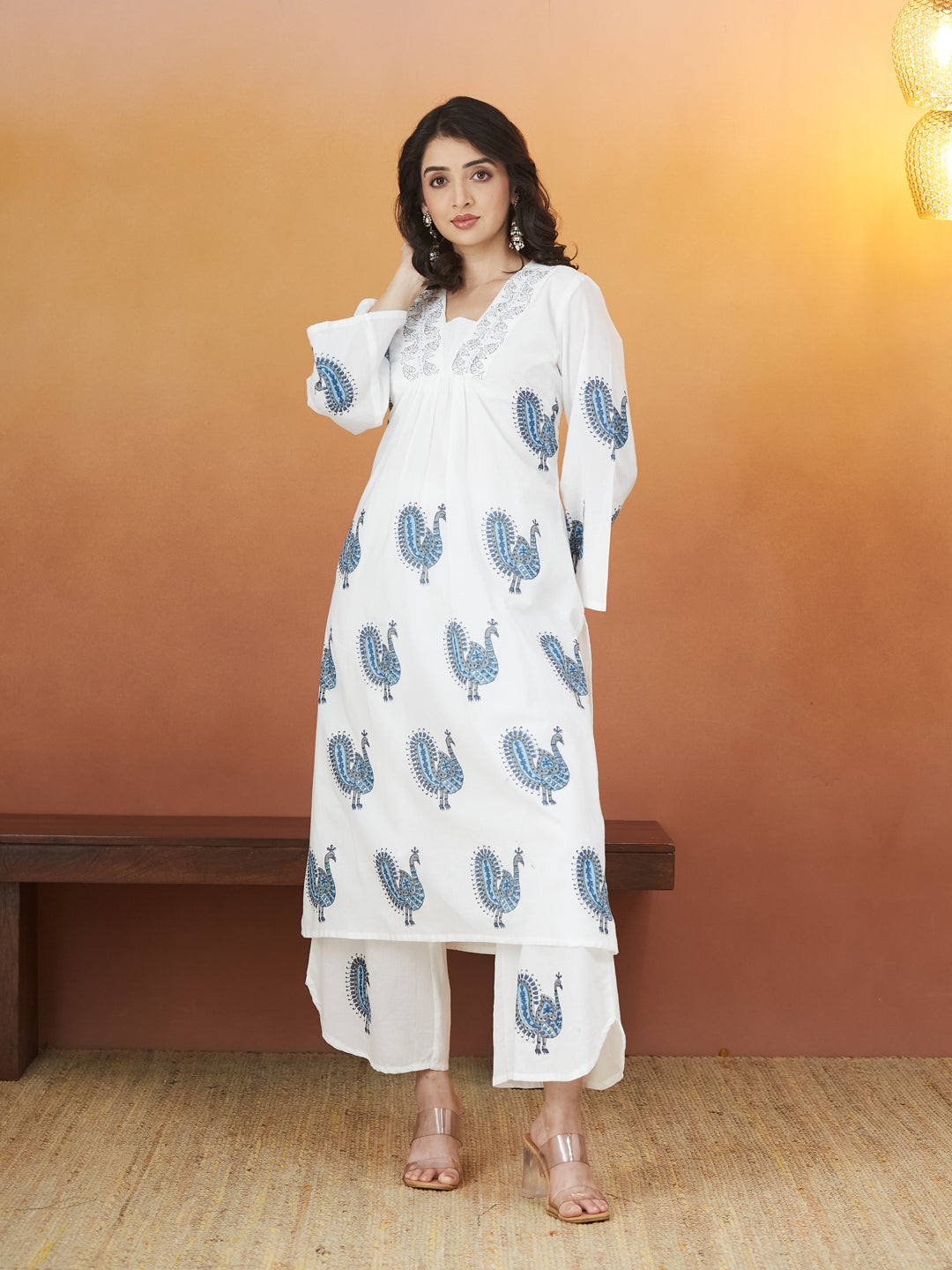 "Morni Elegance" Cotton Block Print Kurti Set