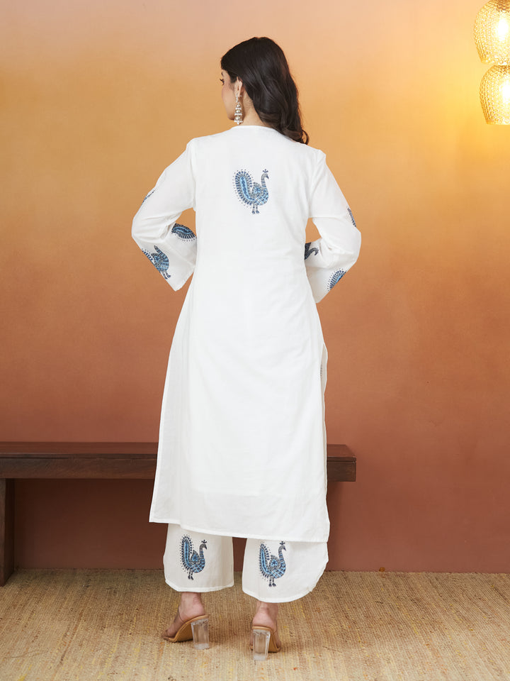 "Morni Elegance" Cotton Block Print Kurti Set