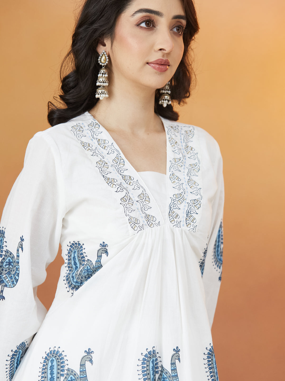 "Morni Elegance" Cotton Block Print Kurti Set