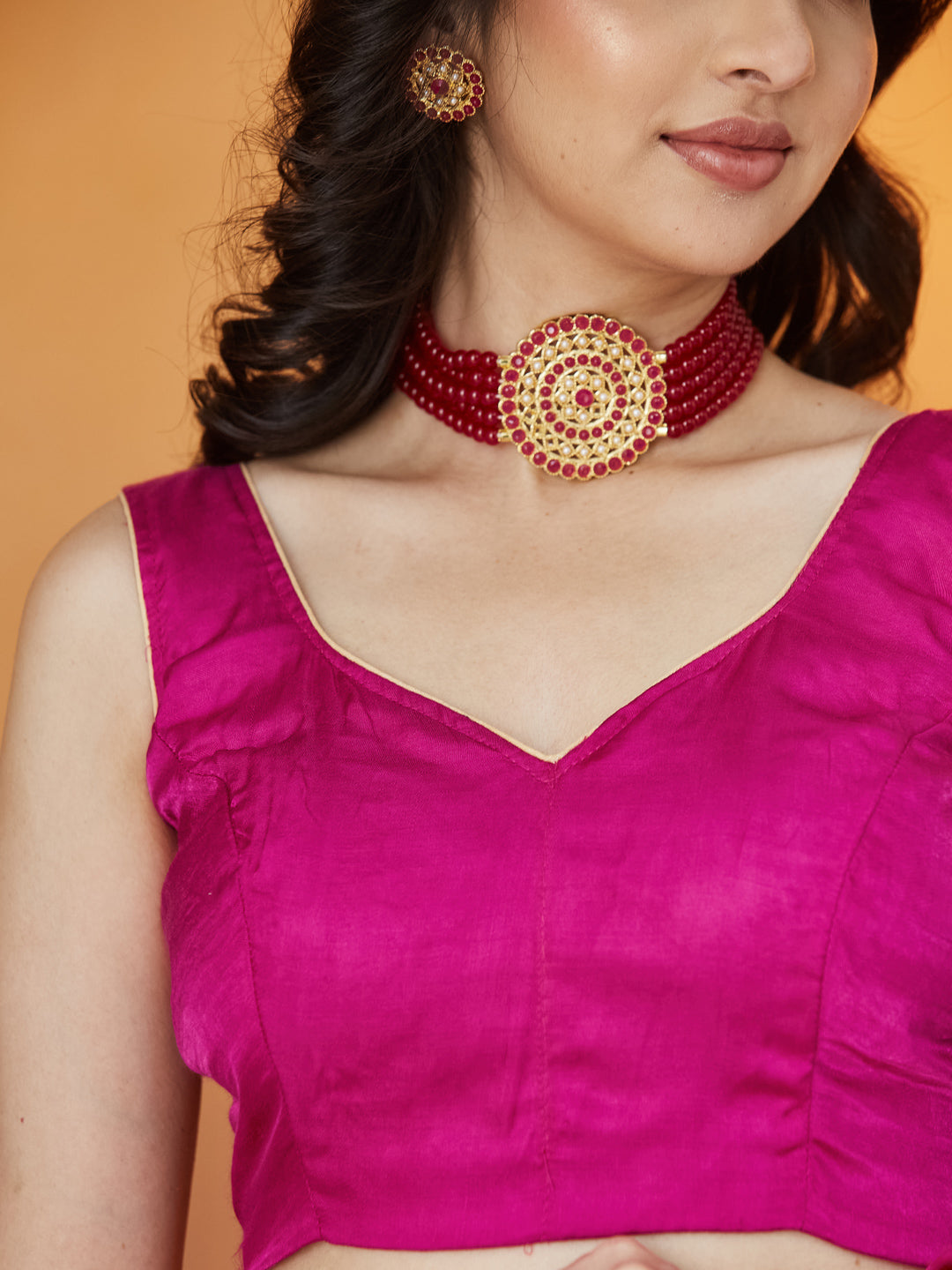 Silk Elegance Saree – Fuchsia Glow
