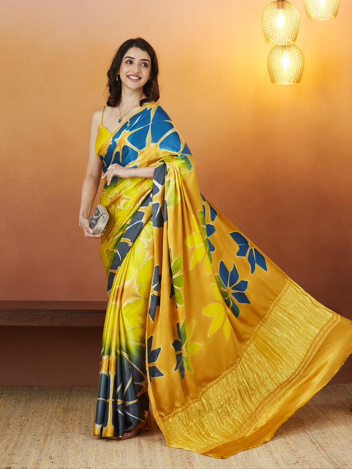 Veda Bloom Saree – Golden Marigold